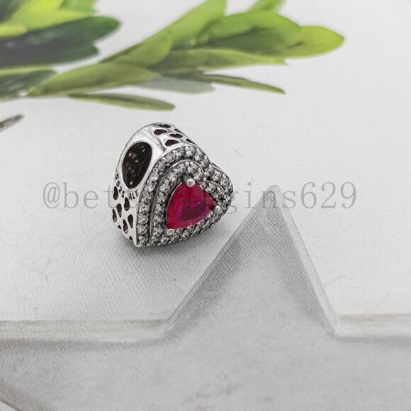Pandora Sparkling Levelled Heart Charm - Picture 5 of 6